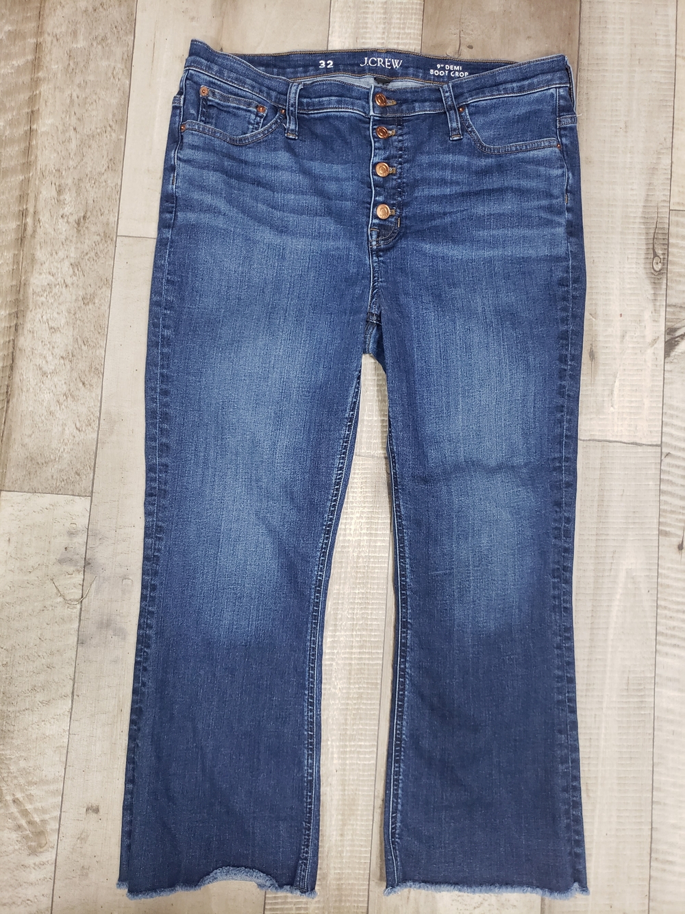 J.Crew 9" Billie Demi-Boot Crop Women's Jeans with Button Fly Size 32